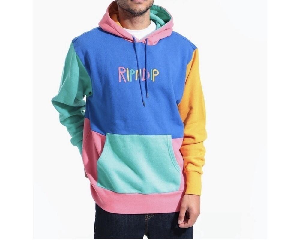 RIPNDIP Colorblock Hooded Sweatshirt Small S Streetwear Skateboarding
